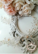 Дълга кристална украса за сватбена прическа Golden Glance by Rosie
