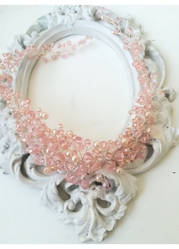 Елегантна дизайнерска диадема с розови кристали Сваровски Rose Crystals by Rosie