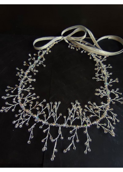 Кристална дизайнерска диадема- украса за коса Silver Sparks
