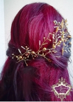 кристална украса за коса в златно- Belle Epoque -Gold Branch