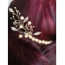 Дизайнерски гребен украса за коса с кристали Сваровски в цвят шампанско модел Champagne and Sparks by Rosie