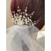 Булчинска украса за коса мини гребенче с кристали и перли Elegy of Snow