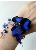 Дизайнерска Гривна от Сваровски кристали в цвят кралско синьо модел Crystal Butterfly Blue by Rosie