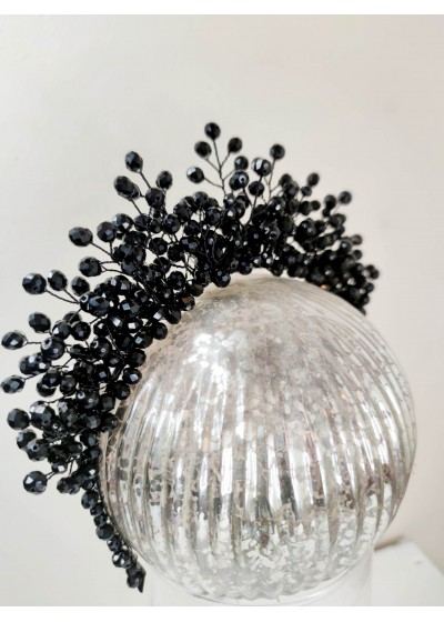 Дизайнерска корона с черни кристали Black Roses by Rosie