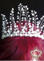 Уникална Дизайнерска корона от перли и Сваровски кристали Queen of Infinity
